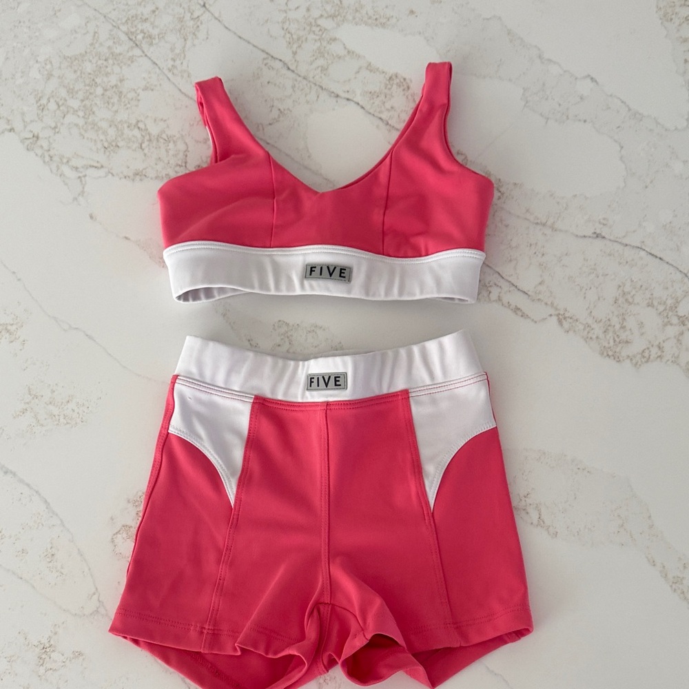 FIVE dancewear Pink and White youth medium